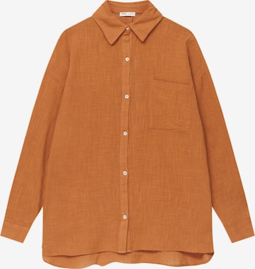 Pull&Bear Blouse in Bruin: voorkant