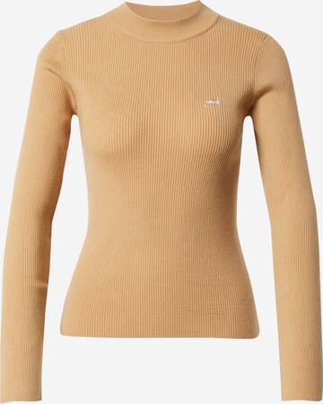 LEVI'S ® Sweater 'Crew Rib Sweater' in Brown: front