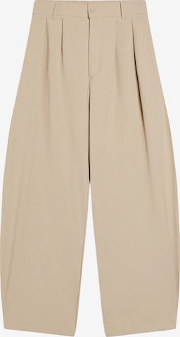 Bershka Pleat-front trousers in Beige: front