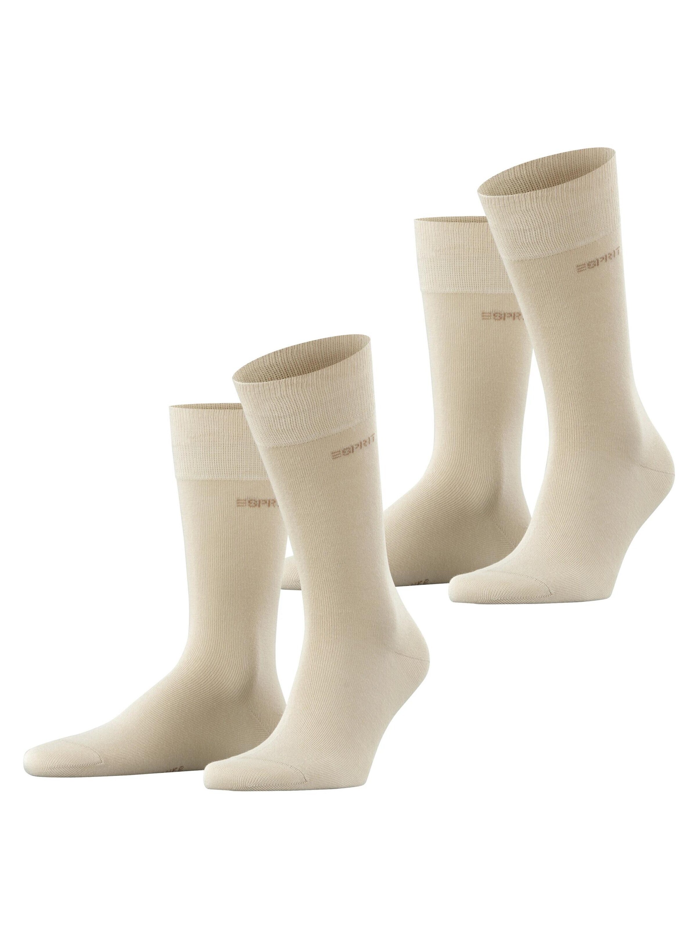 ESPRIT Socken 'Basic Uni 2-Pack'‌ in Beige: Vorderseite