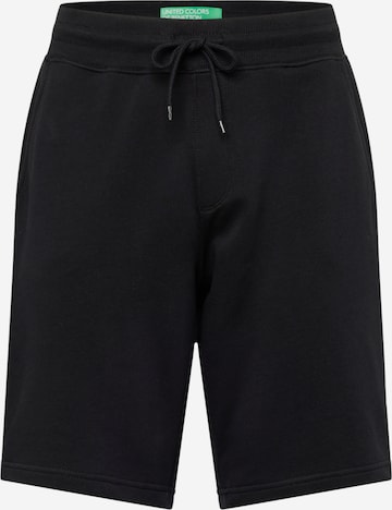 UNITED COLORS OF BENETTON Regular Trousers in Black: front