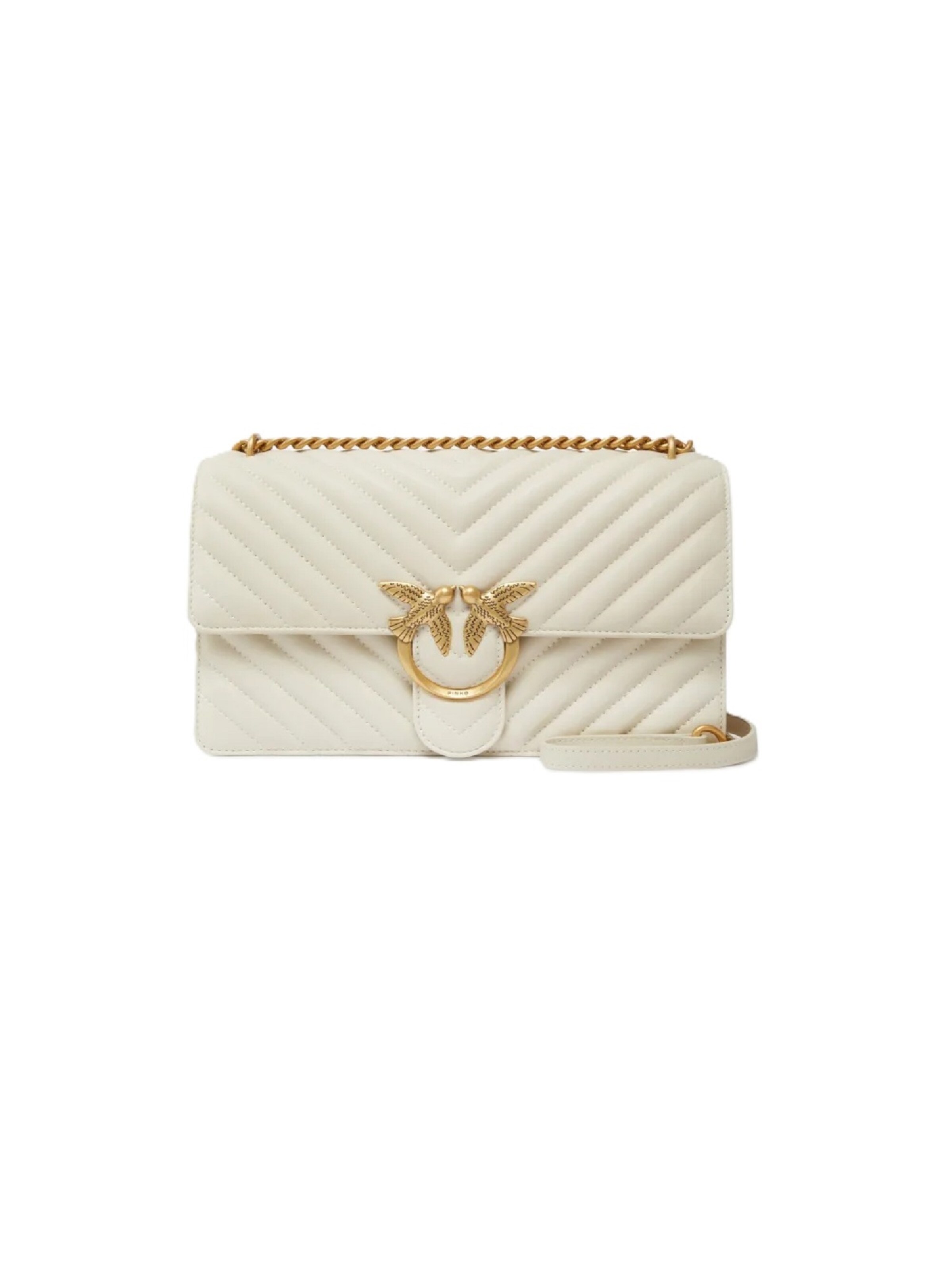 Borsa a spalla '100941 A0GK' di PINKO in bianco: frontale