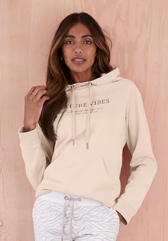 Sweat-shirt LASCANA en beige : devant