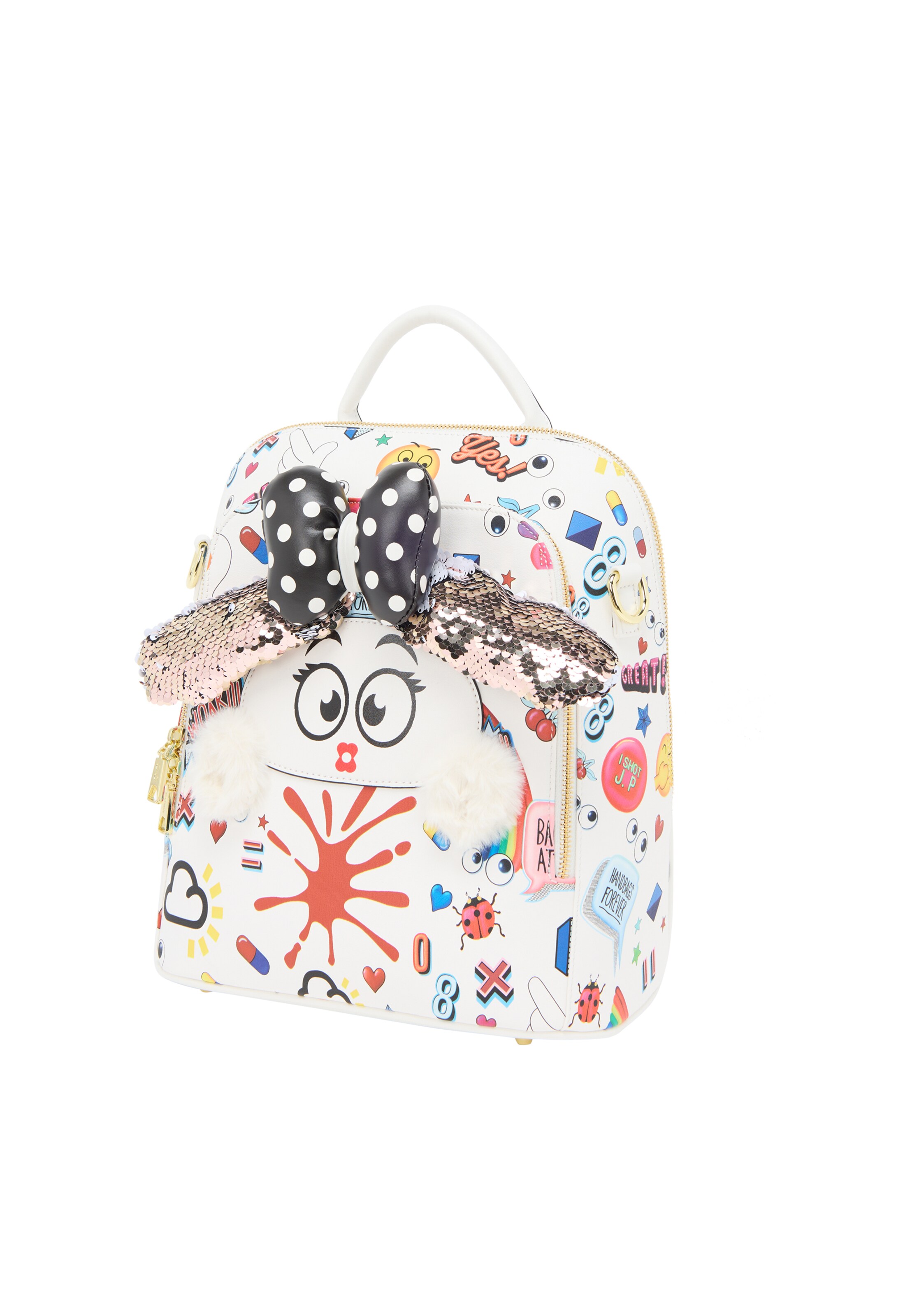 MYMO Batoh 'Pop Eyetheme' – bílá