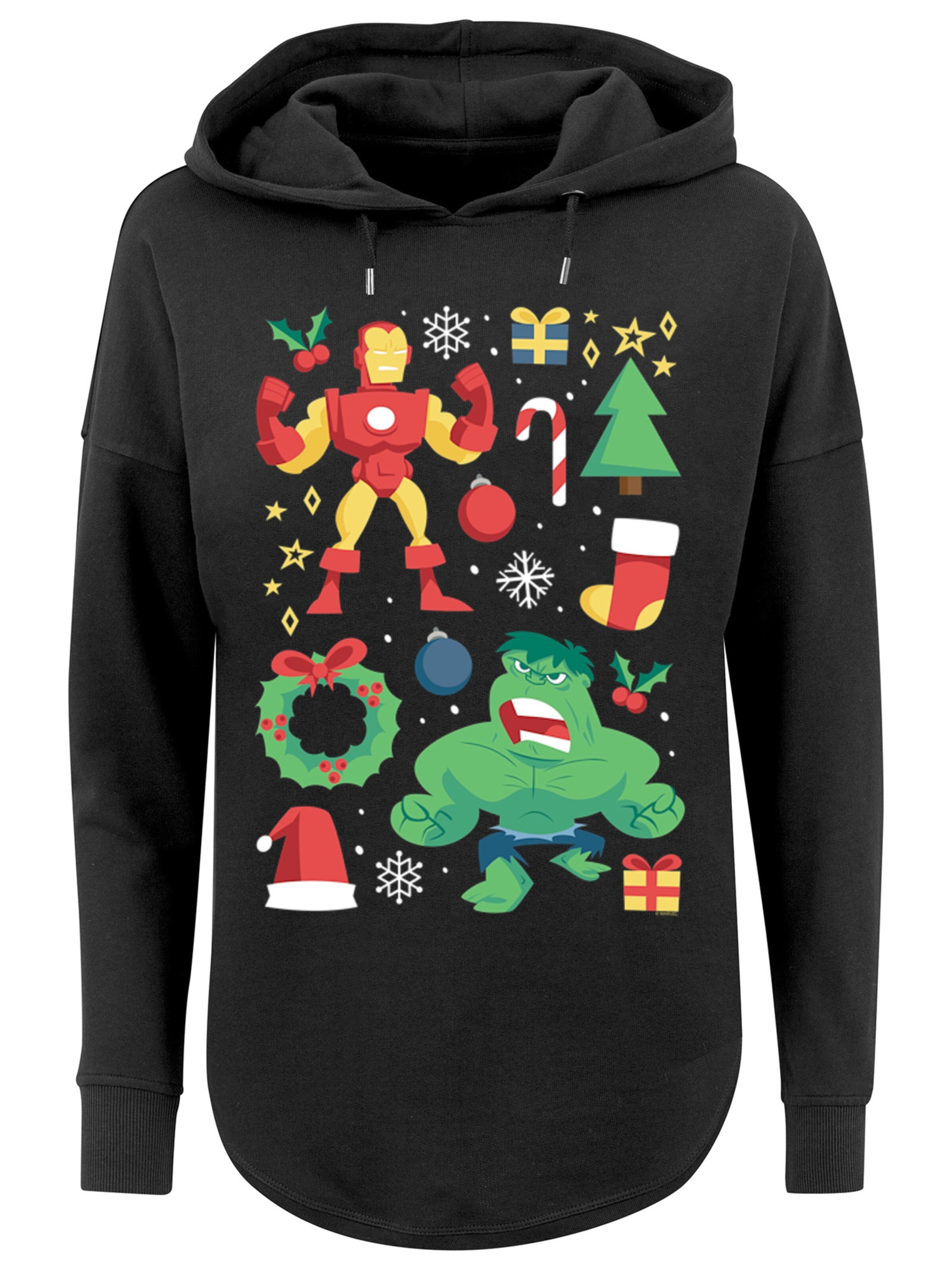 F4NT4STIC Sweatshirt 'Marvel' in Zwart: voorkant