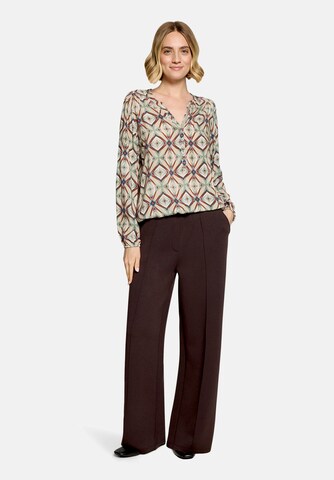 Cartoon Casual-Bluse mit Muster in Beige