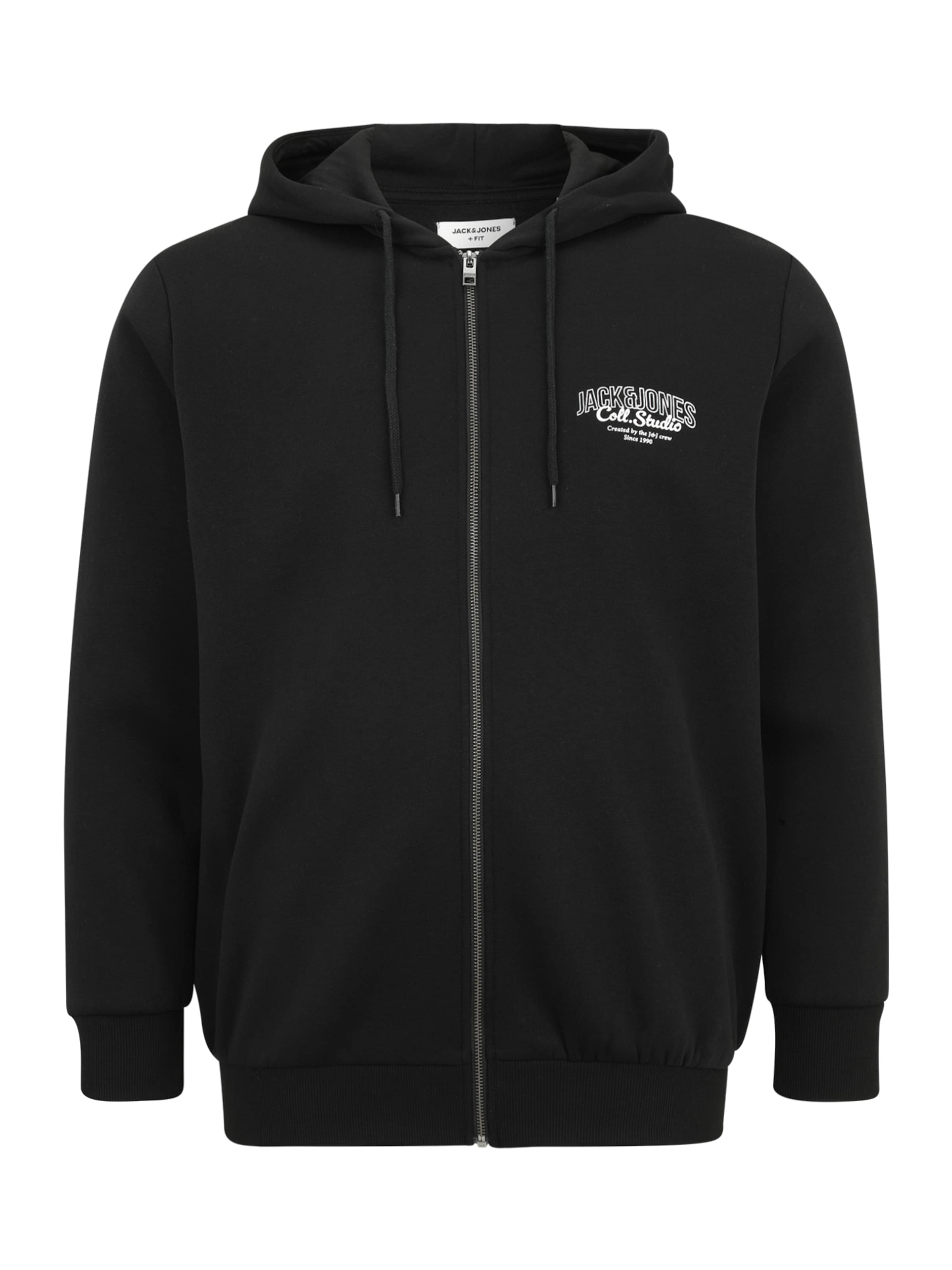 JACK & JONES Sweatjakke 'JJMAKOTO' i sort: forside