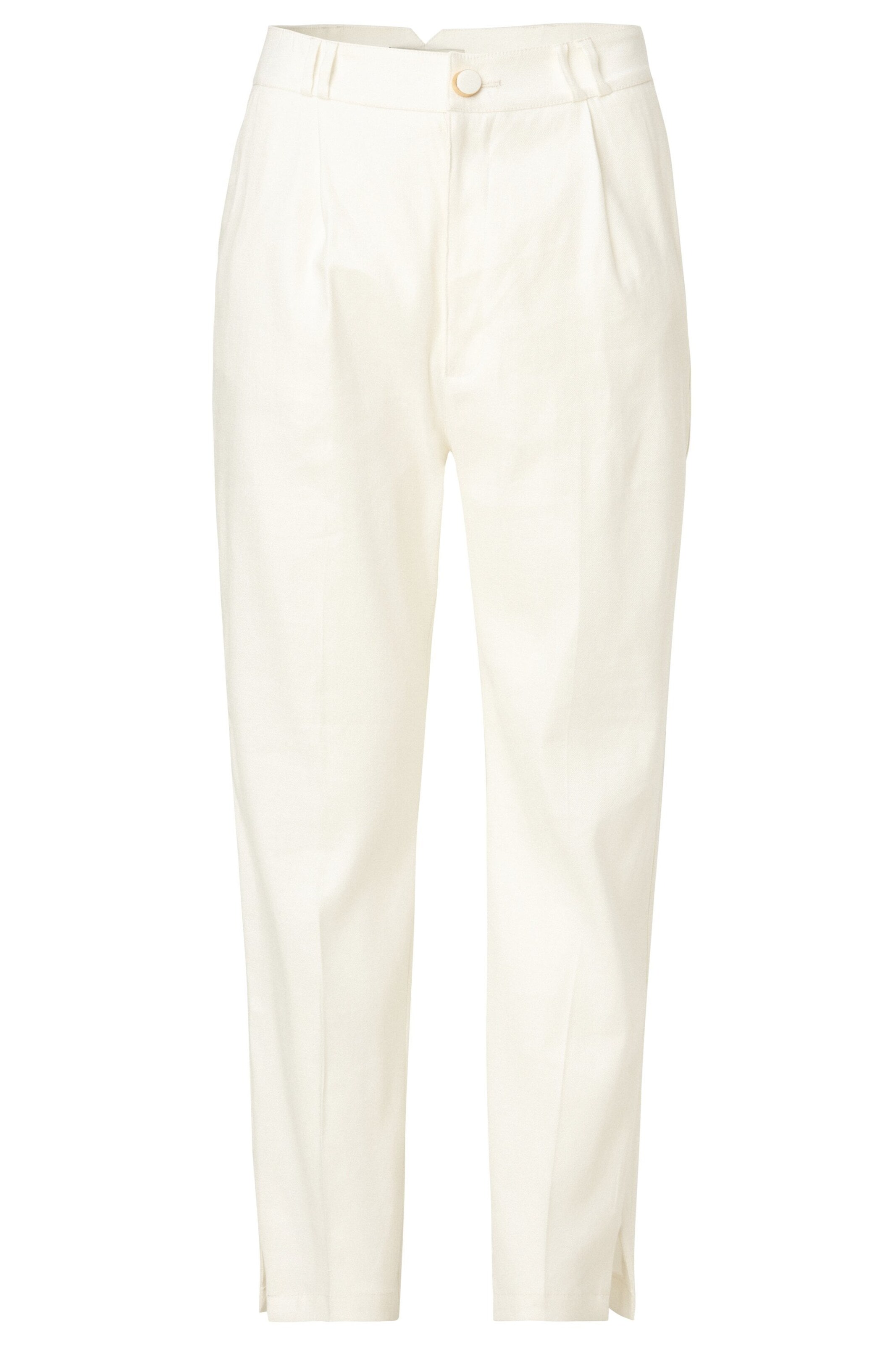 Salsa Jeans Slimfit Bandplooibroek in Beige: voorkant