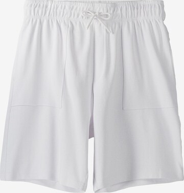 Bershka Loose fit Trousers in White: front