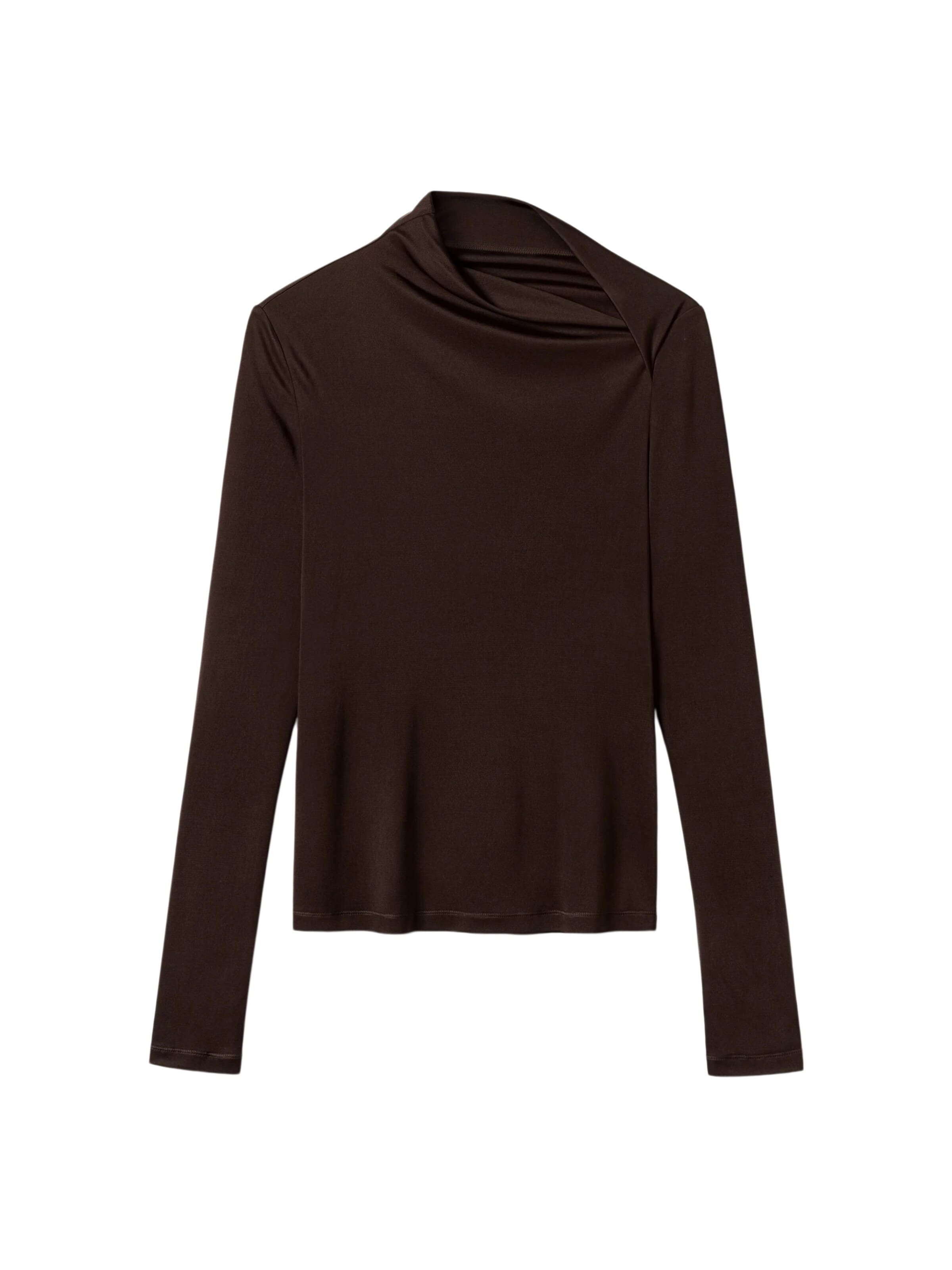 Lilysilk Top 'Seidenjersey Schmales Langarm Top' in Bruin: voorkant