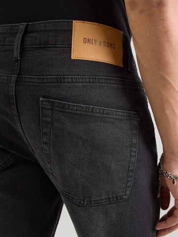 Only & Sons Slim fit Jeans 'ONSLOOM' in Black