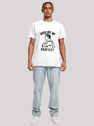 F4NT4STIC Shirt 'Superman Check Out My Profile' in Wit