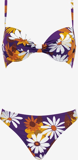 OLYMPIA Bikini in braun / gelb / violettblau / weiß, Produktansicht