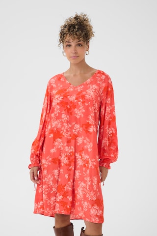 Cream Jurk 'Beatrice' in Rood: voorkant