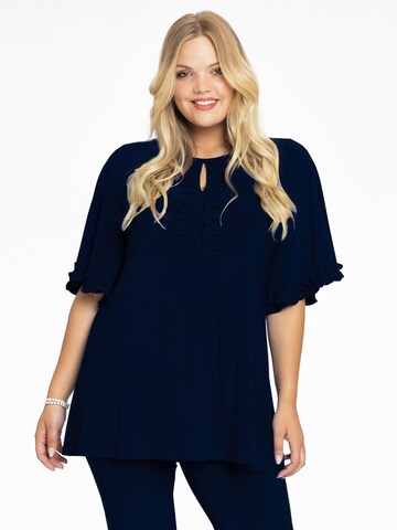 Yoek Tunic 'Dolce' in Blue: front