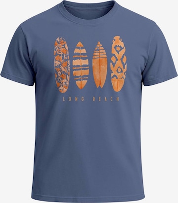 Neverless Shirt 'Long Beach' in Blau: Vorderseite