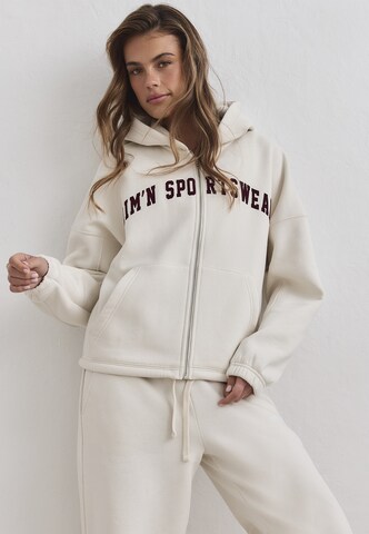 Aim'n Bluza rozpinana sportowa 'Varsity' w kolorze beżowy: przód