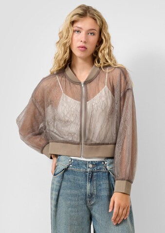 Veste mi-saison QS en marron : devant