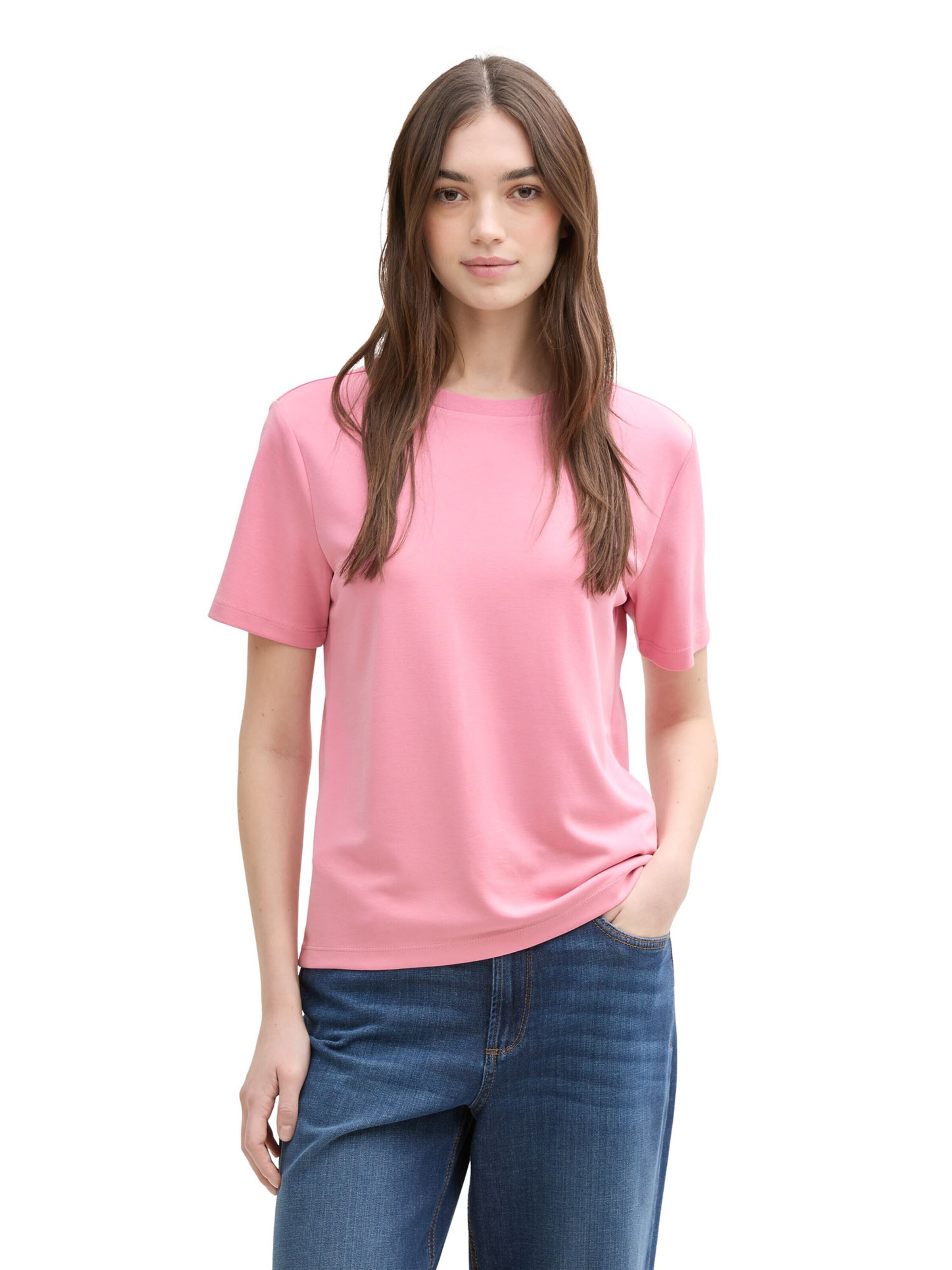 T-shirt TOM TAILOR DENIM en rose : devant