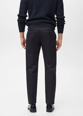 MANGO MAN Regular Pleated Pants 'Nicco' in Black