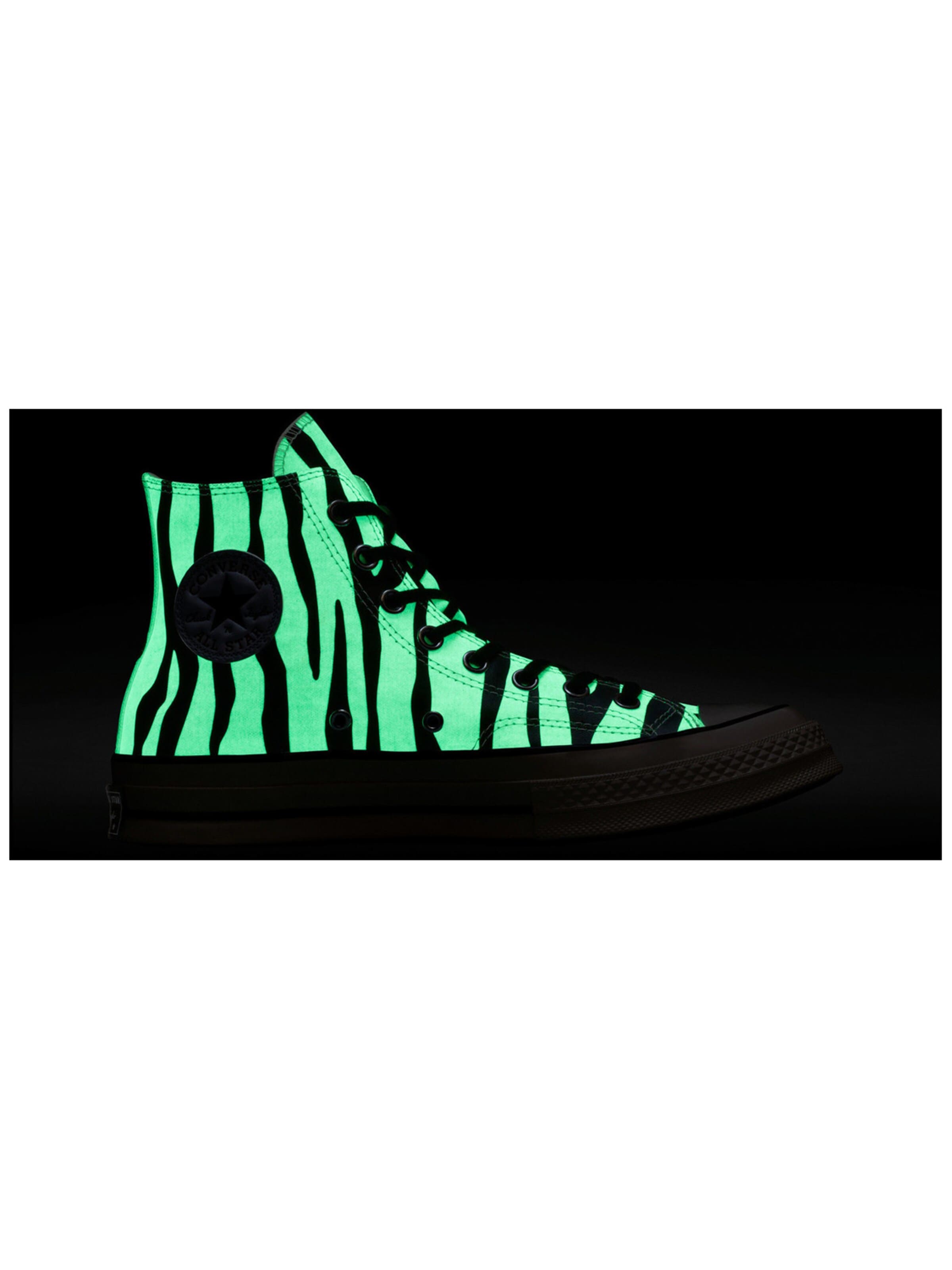 CONVERSE High-Top Sneakers 'Converse Chuck 70 Glow-In-The-Dark Zebra Print' in Green