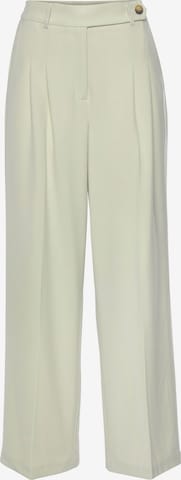 LASCANA Wide leg Pleated Pants in Green: front