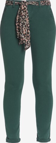 Le Temps Des Cerises Regular Chino 'DYLI 2' in Groen: voorkant