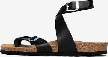 Bayton - Sandalias de dedo 'Swan' en negro: frente