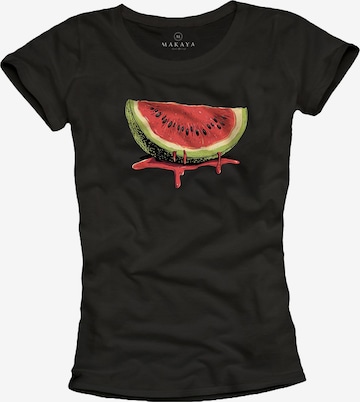 MAKAYA Shirt 'Watermelon' in Schwarz: Vorderseite