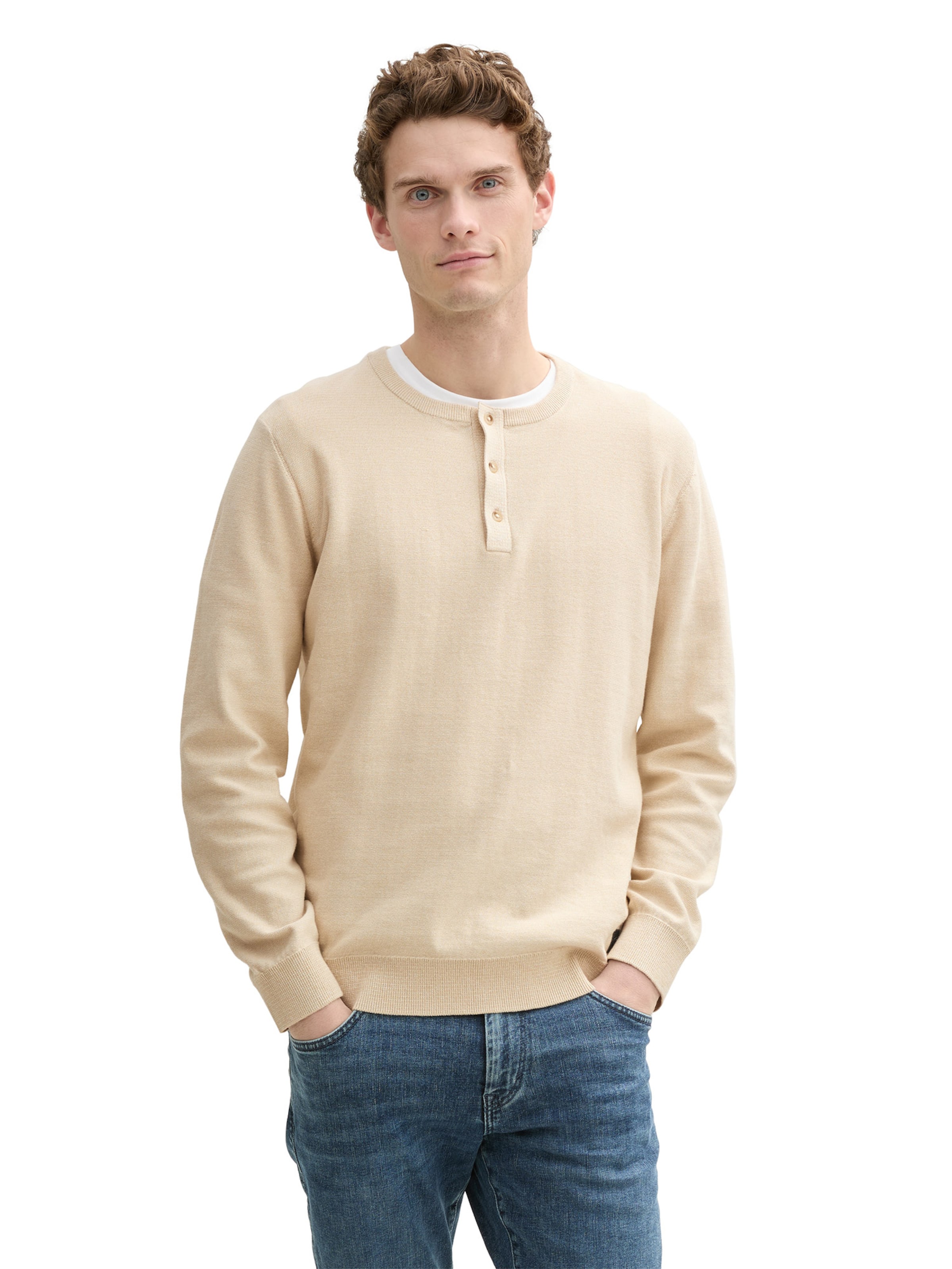 TOM TAILOR Sweter w kolorze beżowy: przód