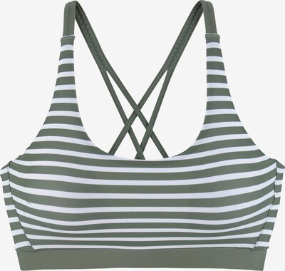VENICE BEACH Bikinitop in oliv / offwhite, Produktansicht