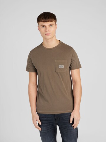 T-Shirt Petrol Industries en marron : devant