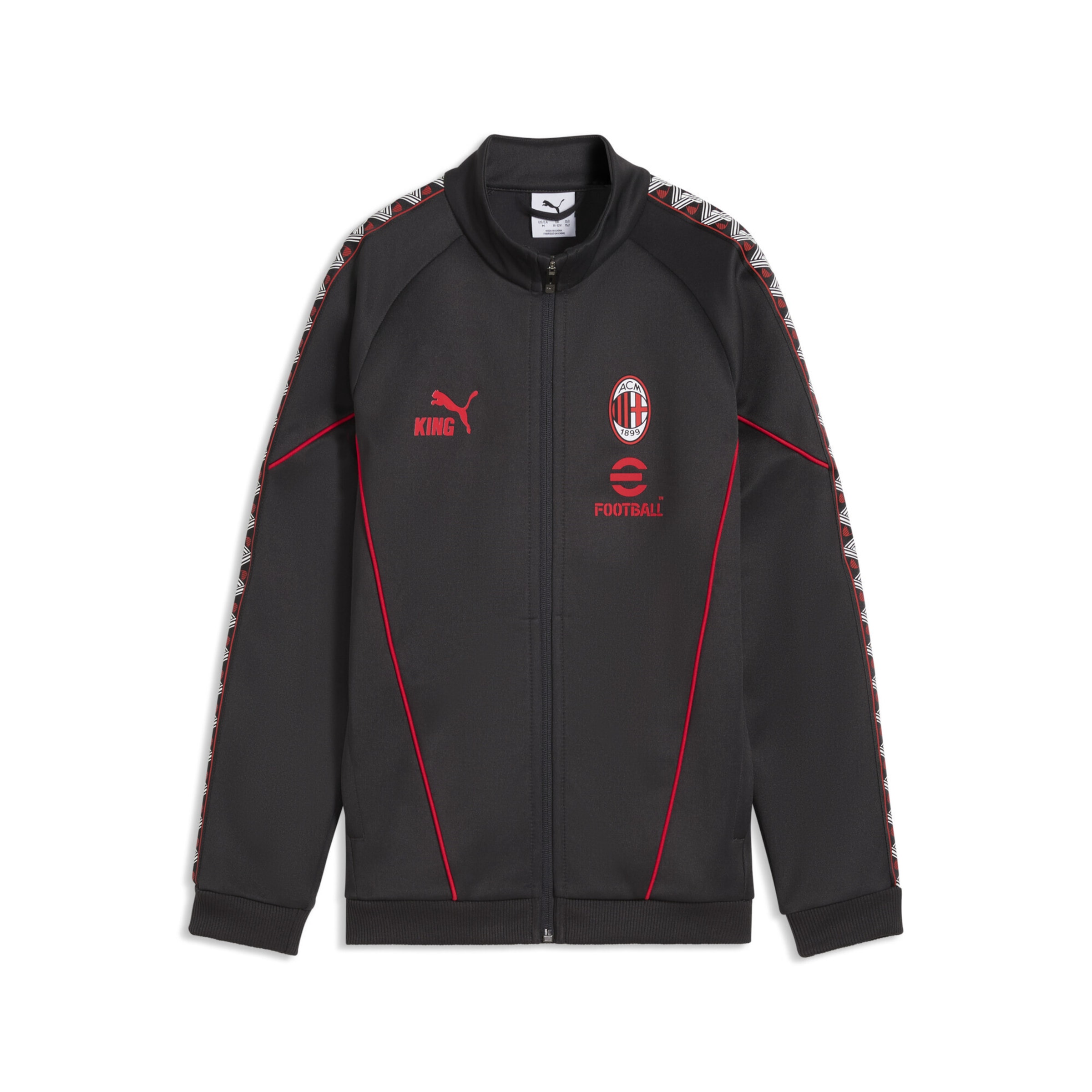 PUMA Athletic Zip-Up Hoodie 'AC Milan King Anthem' in Grey: front