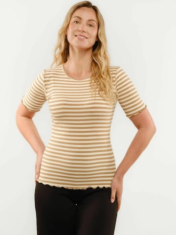 Liberte Essentiel Top ' NATALIA SS ' in Beige: voorkant