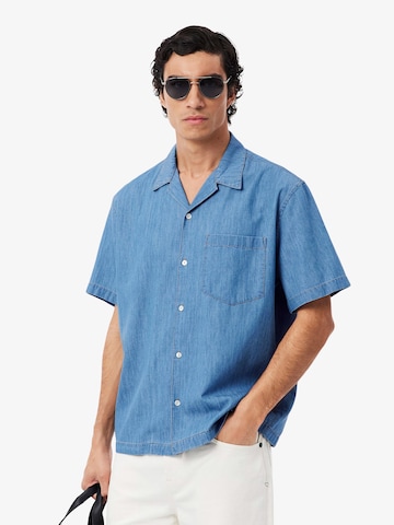 LACOSTE Comfort fit Button Up Shirt in Blue: front