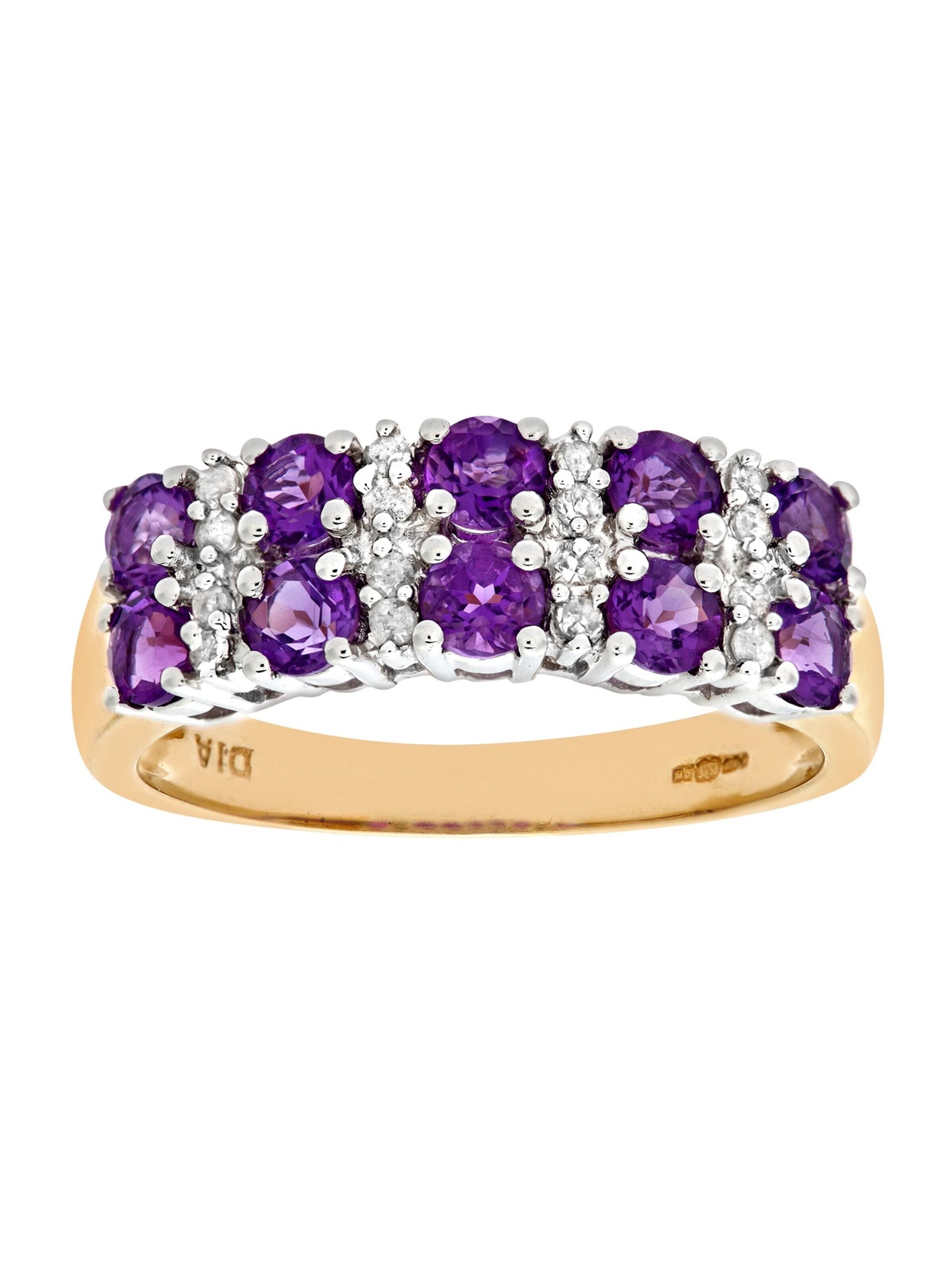 DIAMANT LETERNEL Ring 'Ring aus 375 Gelbgold mit Diamant mit Amethyst' in Gold: front
