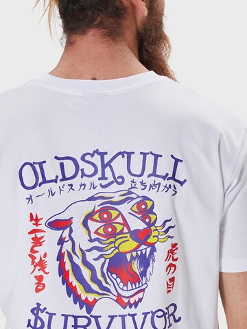 Oldskull T-Shirt 'Xtreme Eye Of The Tiger' in Weiß