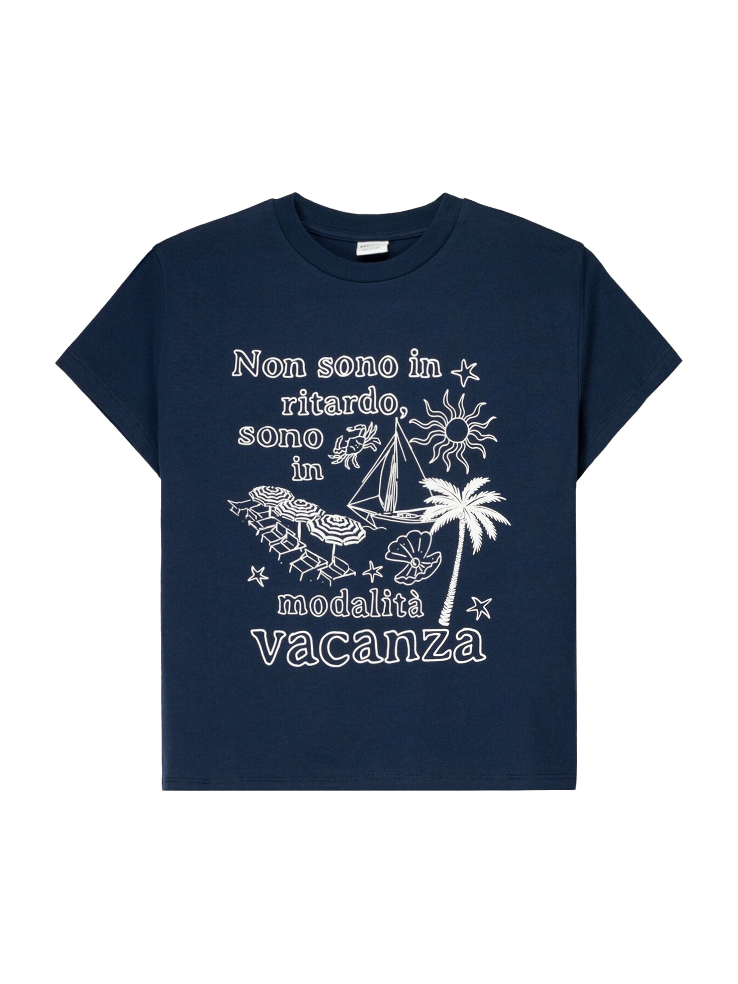 Tricou de la Bershka pe albastru: față