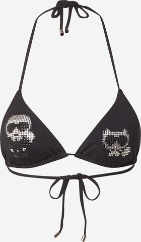 Karl Lagerfeld Bikini Top 'CHOUPETTE' in Black: front