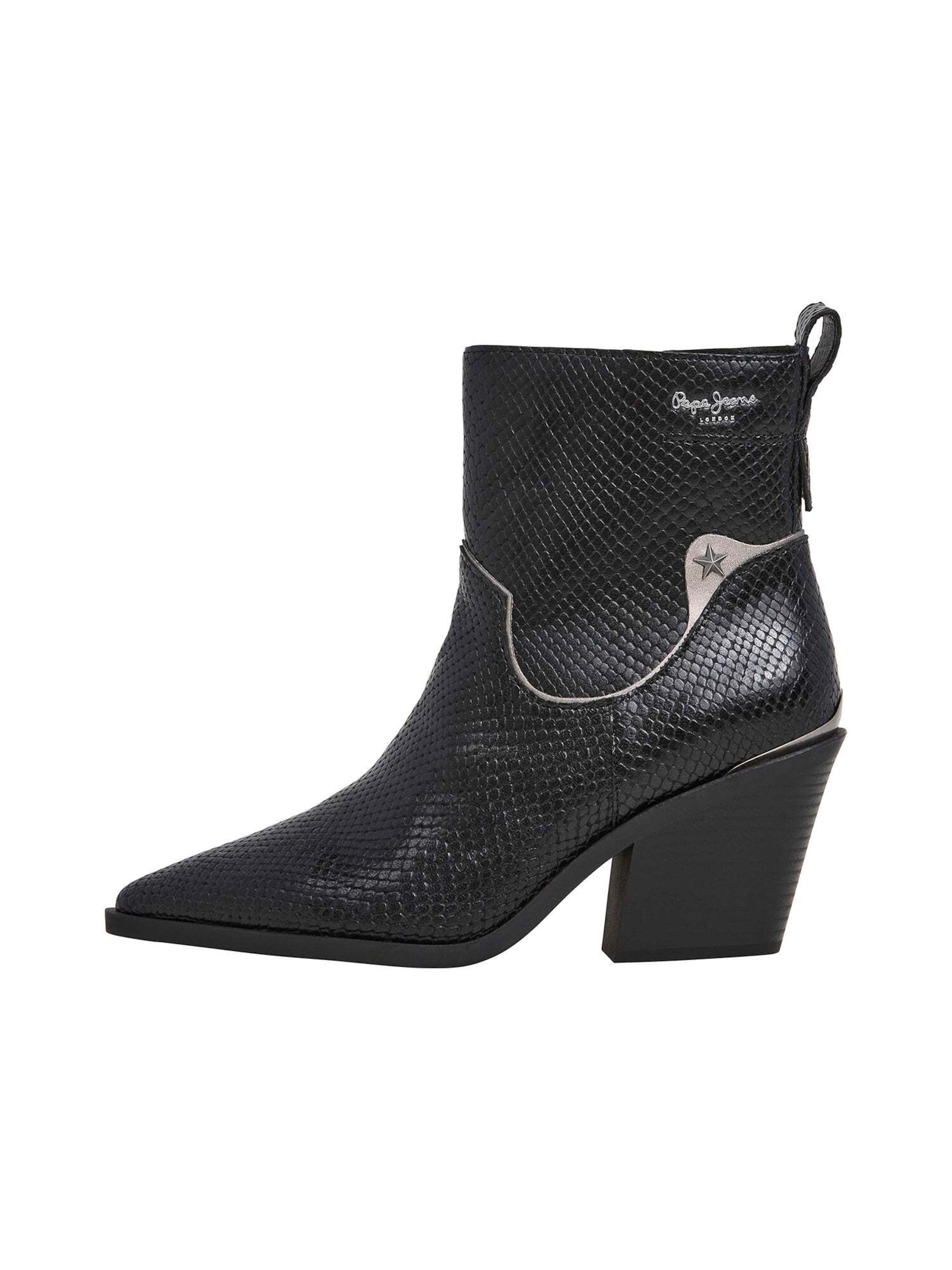 Bottines ' GINA SNAKE W ' Pepe Jeans en noir : devant