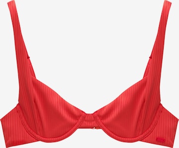 Pull&Bear T-shirt Bikinitop in Rood: voorkant