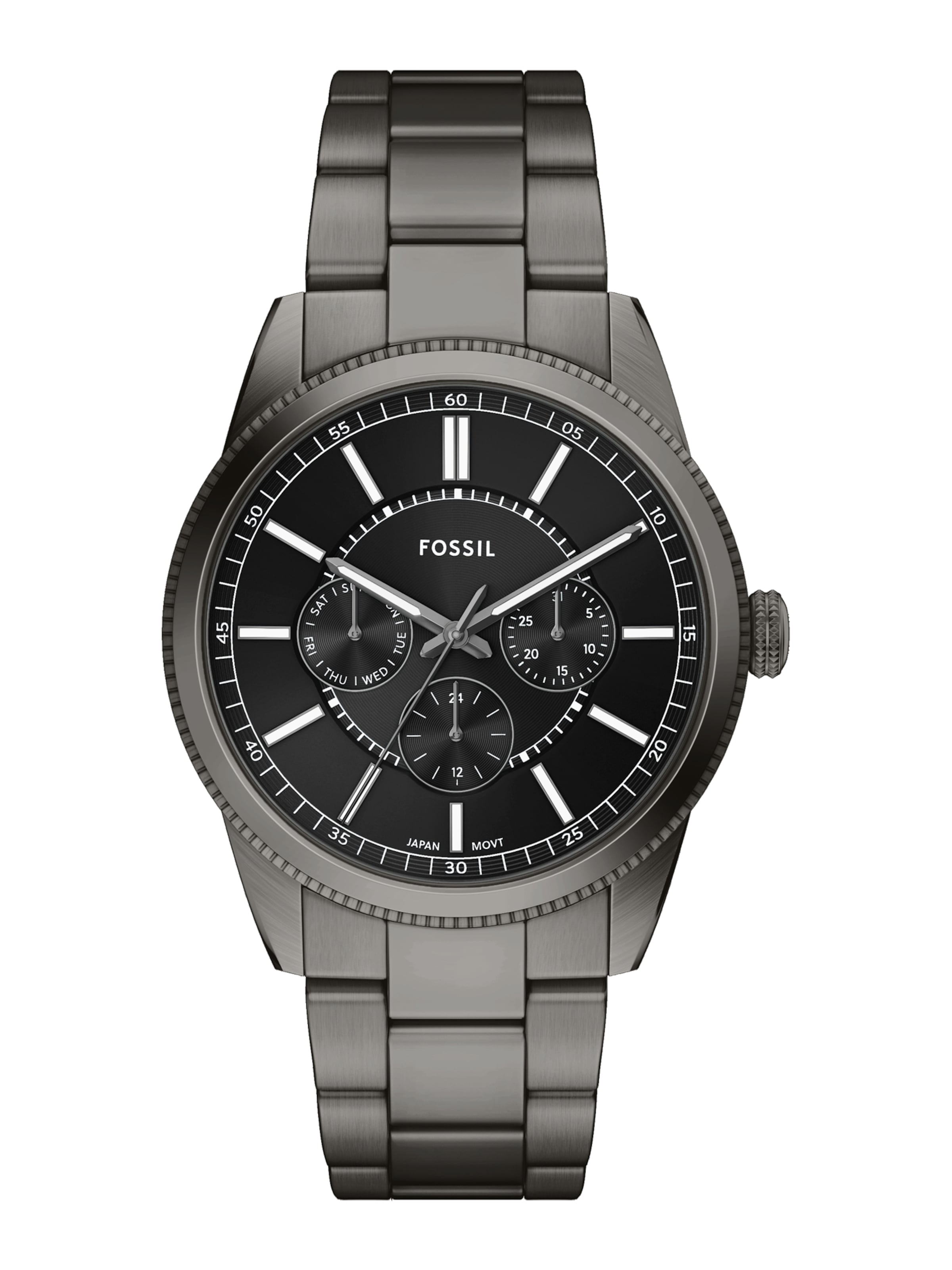 FOSSIL Analog klocka 'Pearson' i grå: framsida