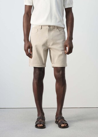 MANGO MAN Slim fit Jeans 'Nepto' in Beige: front