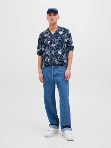 JACK & JONES Классический крой Рубашка 'JJEJeff Tropical' в Синий