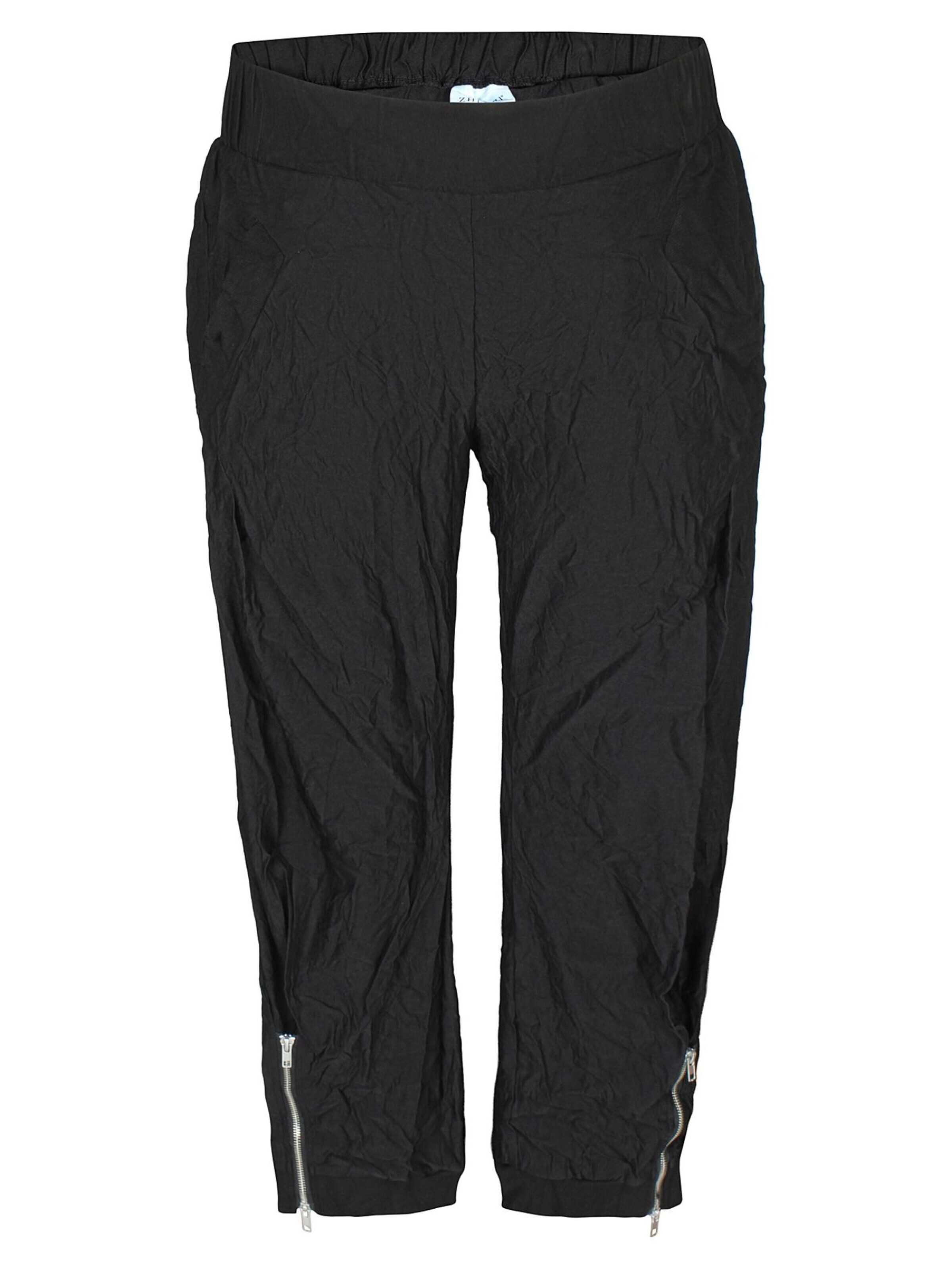 Zhenzi Loosefit Broek 'Lynne 1552' in Zwart: voorkant