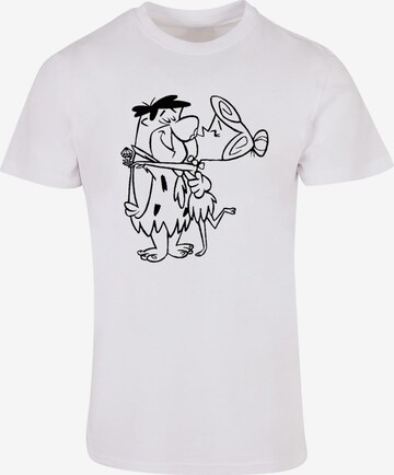 ABSOLUTE CULT Shirt 'The Flintstones - Fred And Wilma Kiss' in White: front