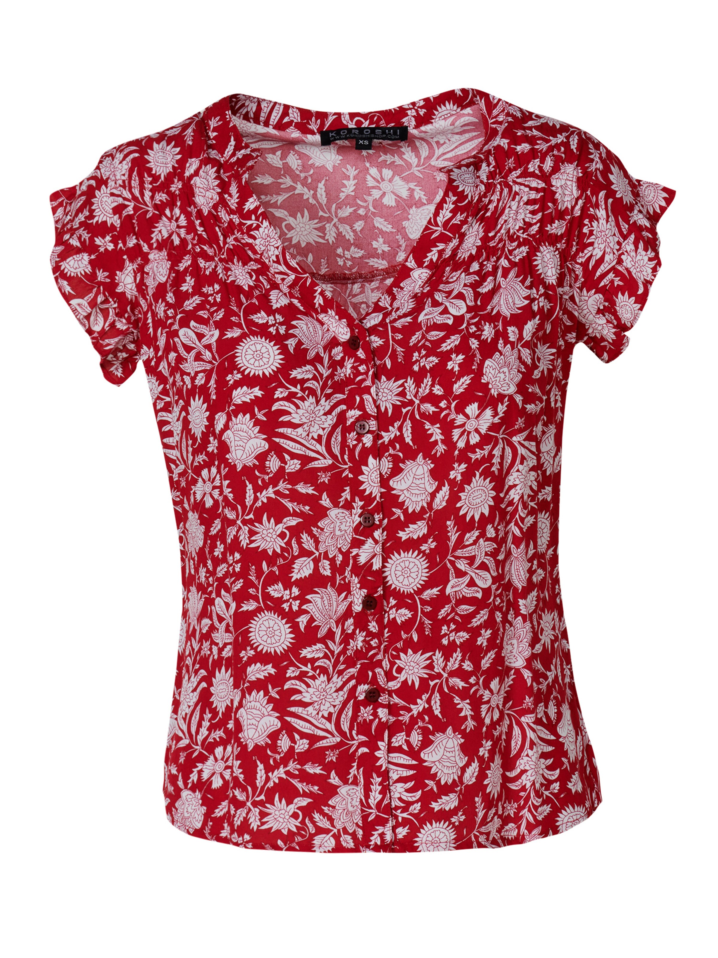 KOROSHI Bluse in Rot: Vorderseite