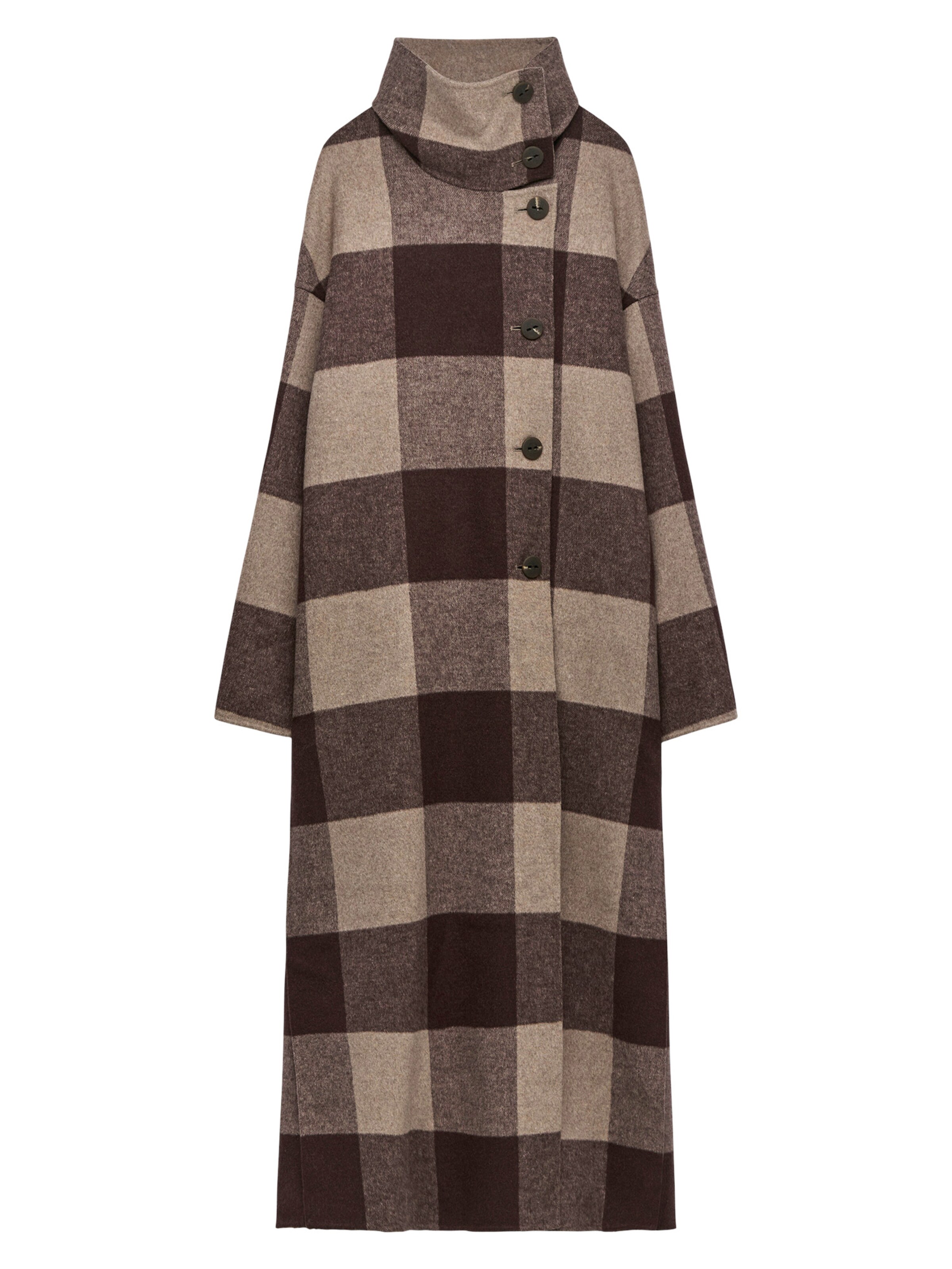 Adolfo Dominguez - Abrigo de entretiempo en marrón: frente