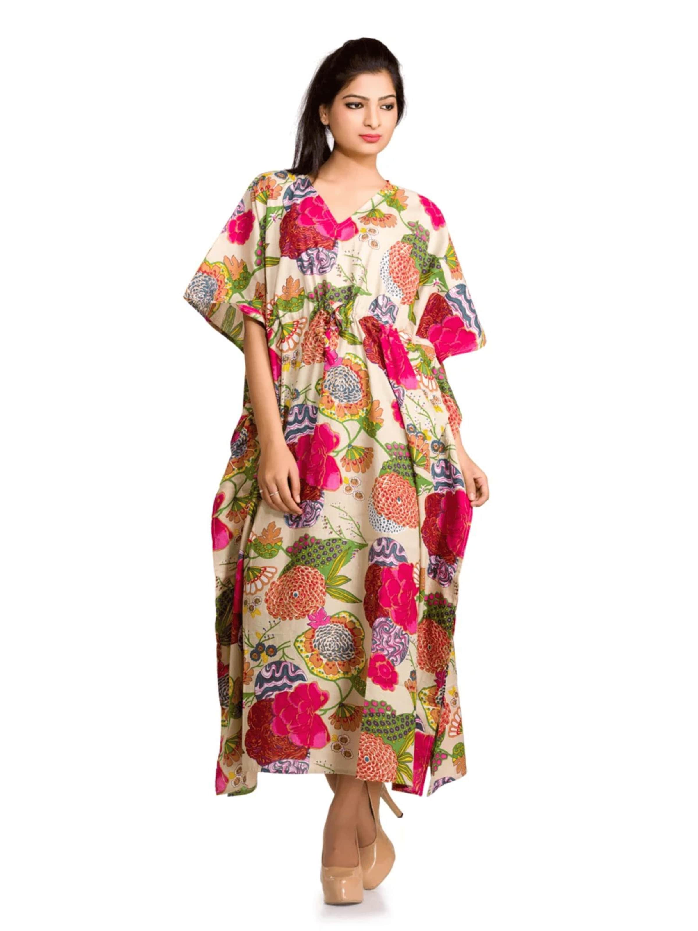 PfauGermany Summer Dress 'KAFTAN Free Size Brustumfang – 170 cm . Länge 130 cm' in Orange: front