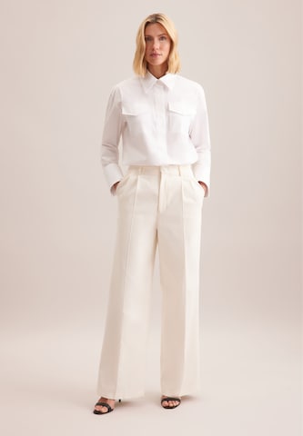 Regular Pantalon à plis SEIDENSTICKER en blanc : devant
